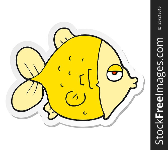 sticker of a cartoon funny fish