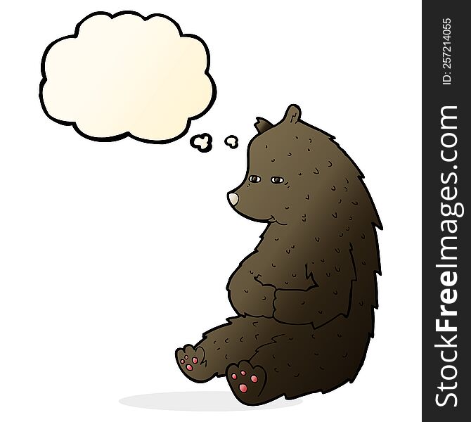 cute cartoon black bear with thought bubble