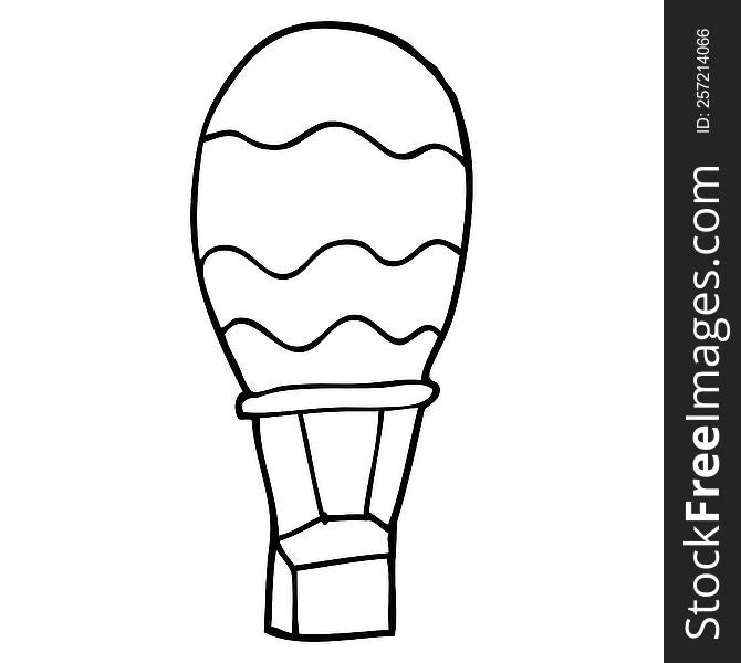 line drawing cartoon of a hot air balloon