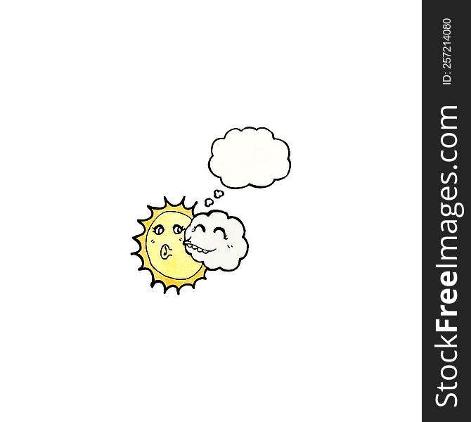 cartoon cloud and sun