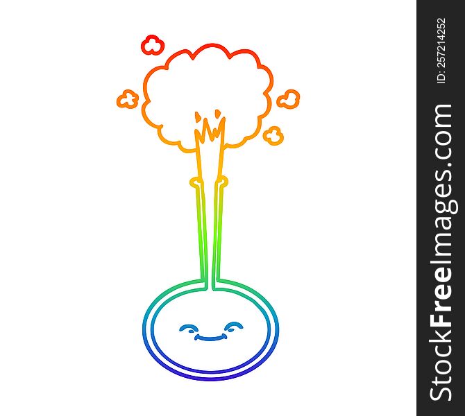 Rainbow Gradient Line Drawing Cartoon Chemical Reaction