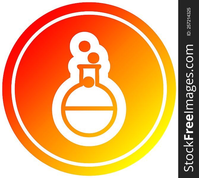 science experiment circular icon with warm gradient finish. science experiment circular icon with warm gradient finish