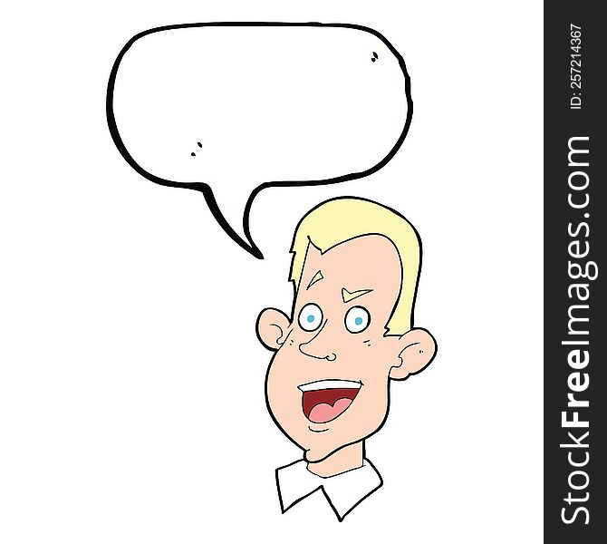 Cartoon Male Face With Speech Bubble