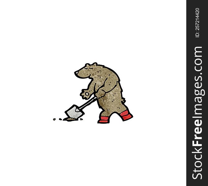 Digging Bear Cartoon