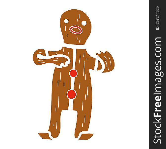 hand drawn cartoon doodle of a gingerbread man
