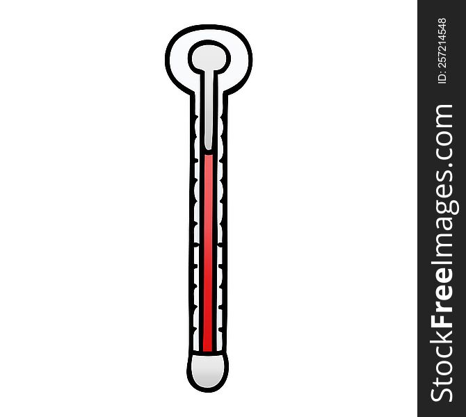 Quirky Gradient Shaded Cartoon Thermometer