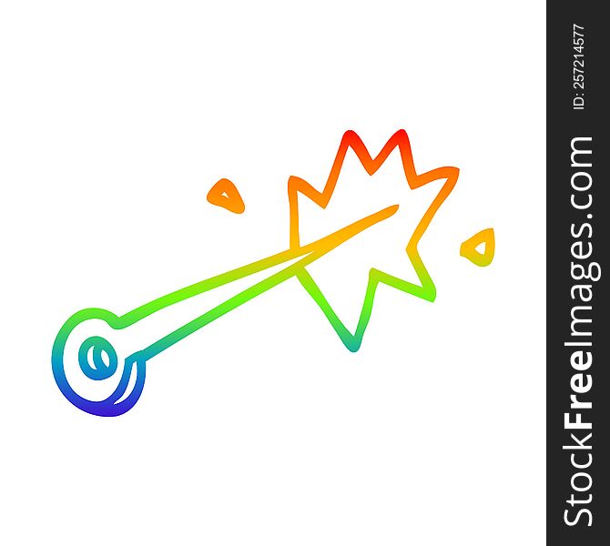 rainbow gradient line drawing of a cartoon sewing needle