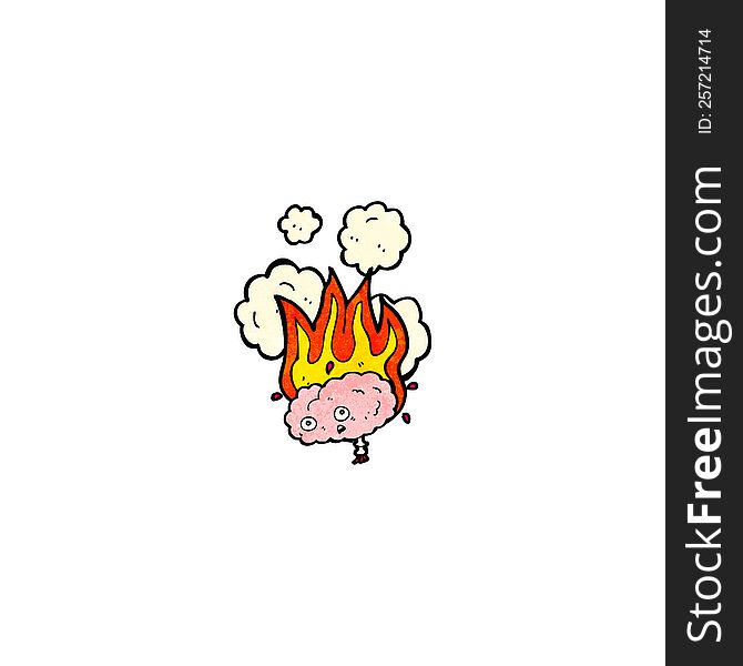 flaming brain cartoon