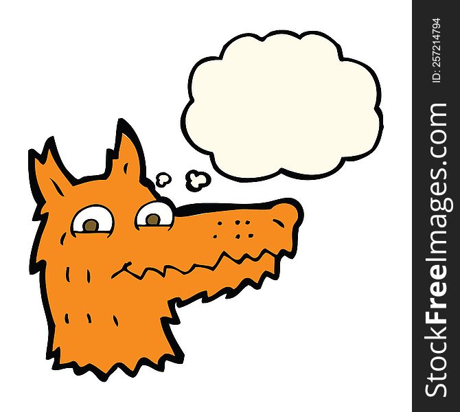 Cartoon Fox Head With Thought Bubble