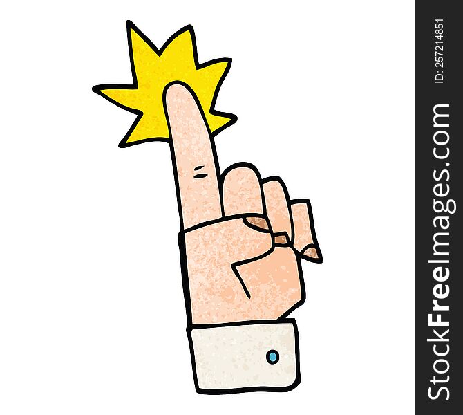 cartoon doodle pointing hand