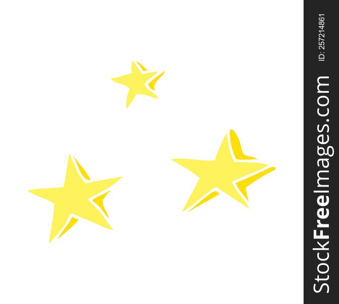 flat color illustration of a cartoon decorative stars doodle