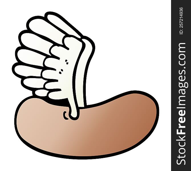 vector gradient illustration cartoon flying sausage