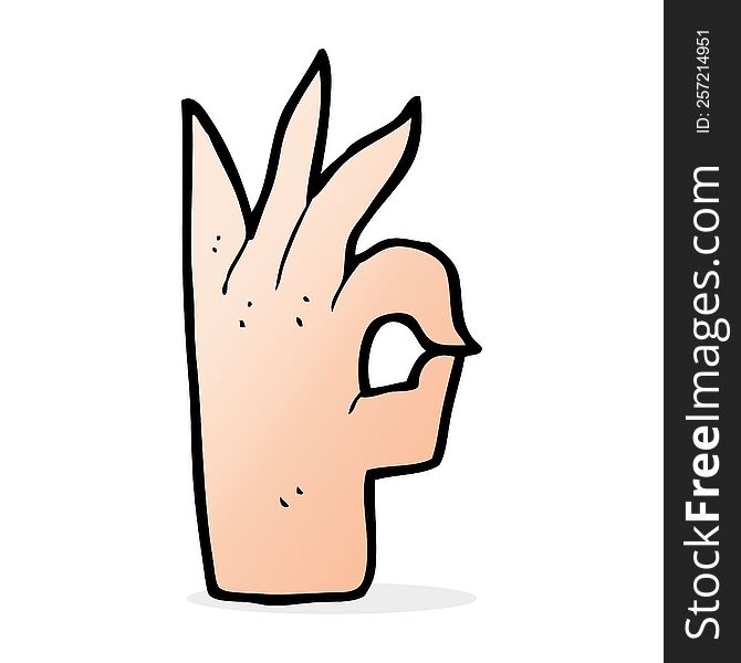 Cartoon Okay Hand Gesture