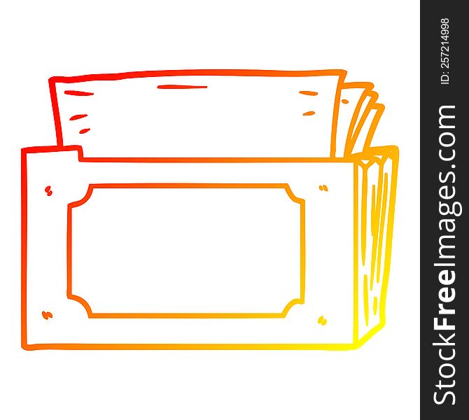 Warm Gradient Line Drawing Cartoon Folder Of Files