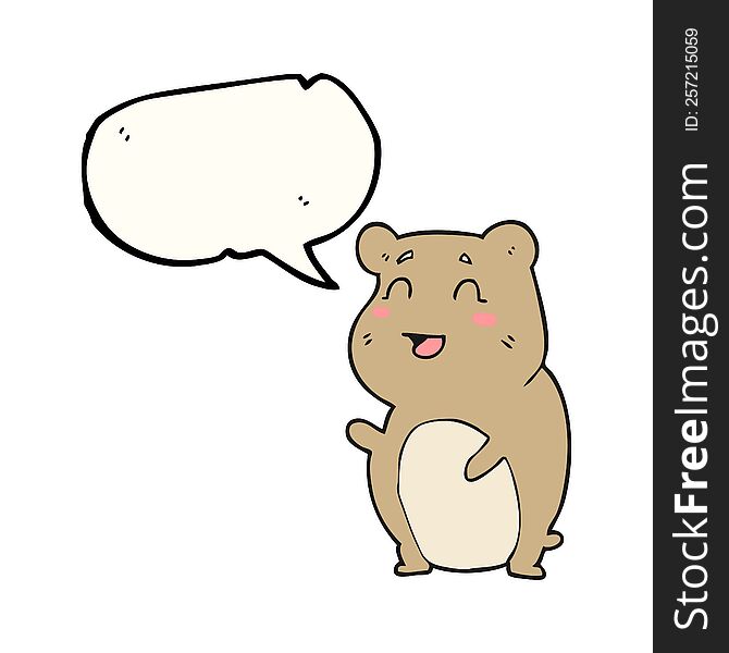 speech bubble cartoon cute hamster