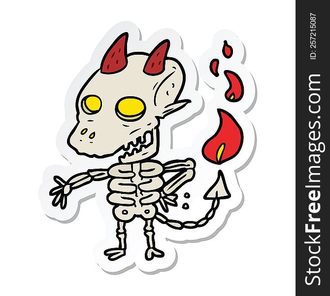 sticker of a cartoon spooky demon