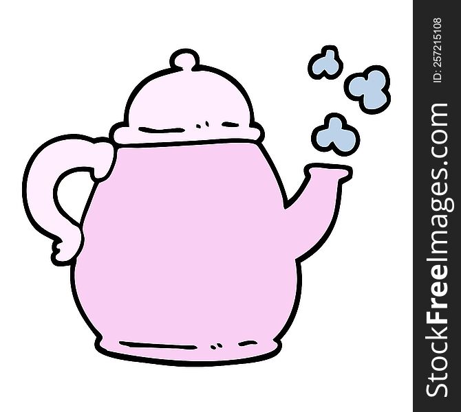 Hand Drawn Doodle Style Cartoon Tea Po