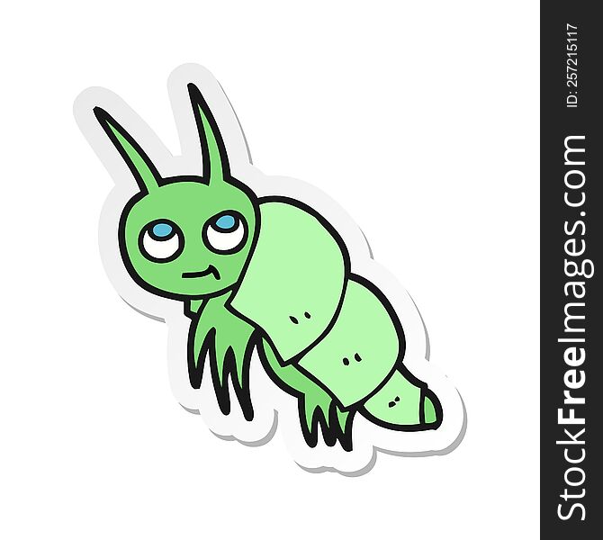 sticker of a cartoon little bug