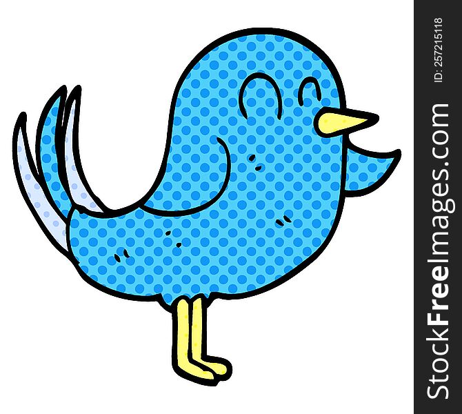 Cartoon Doodle Bird Pointing