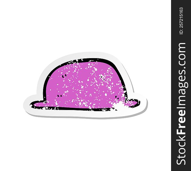 Retro Distressed Sticker Of A Cartoon Hat