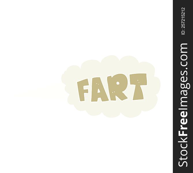Flat Color Illustration Of A Cartoon Fart Symbol