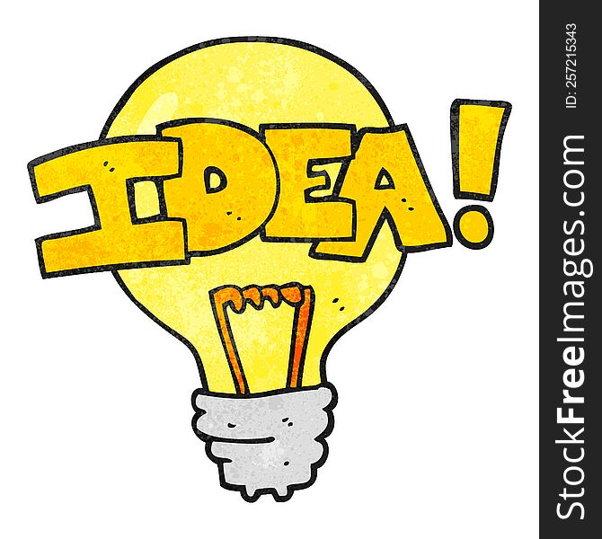 Textured Cartoon Idea Light Bulb Symbol
