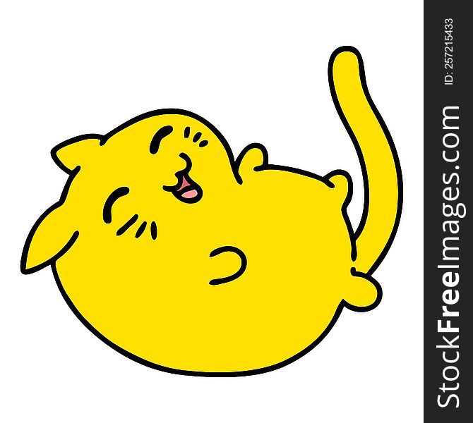 cartoon of a cute happy cat laughing. cartoon of a cute happy cat laughing
