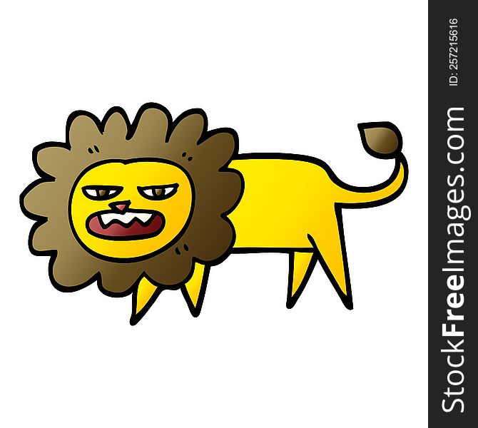 vector gradient illustration cartoon angry lion