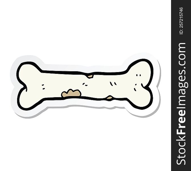 Sticker Of A Cartoon Bone