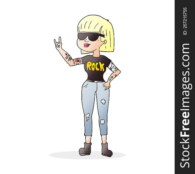 Cartoon Rock Woman