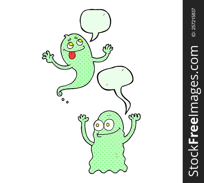 comic book speech bubble cartoon ghosts