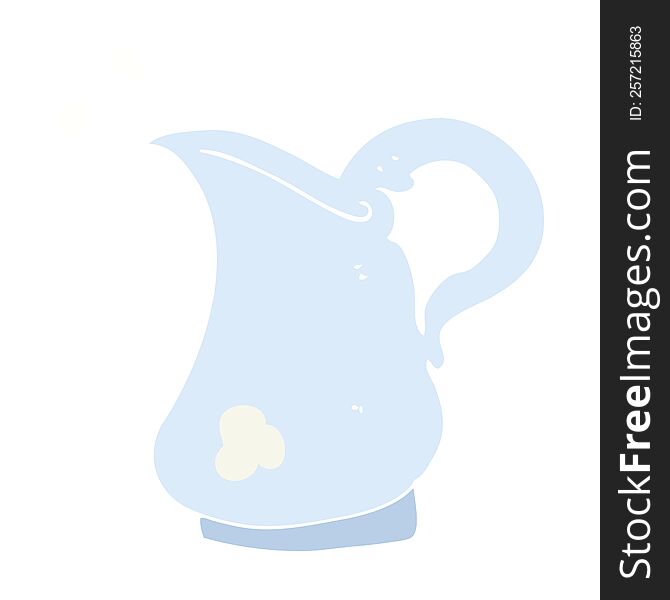 Flat Color Illustration Of A Cartoon Milk Jug