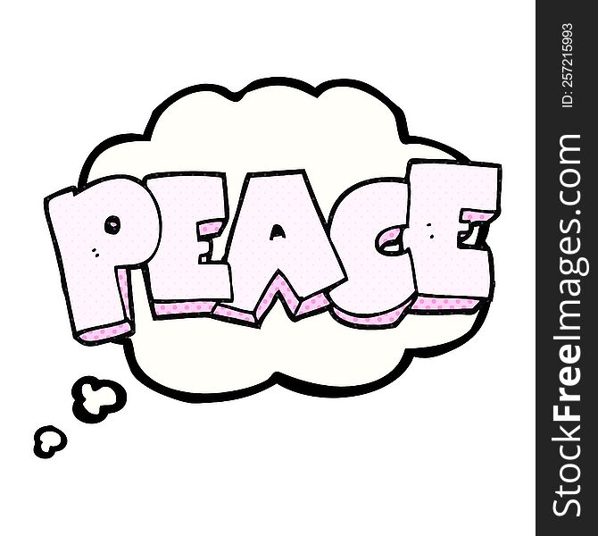Thought Bubble Cartoon Word Peace