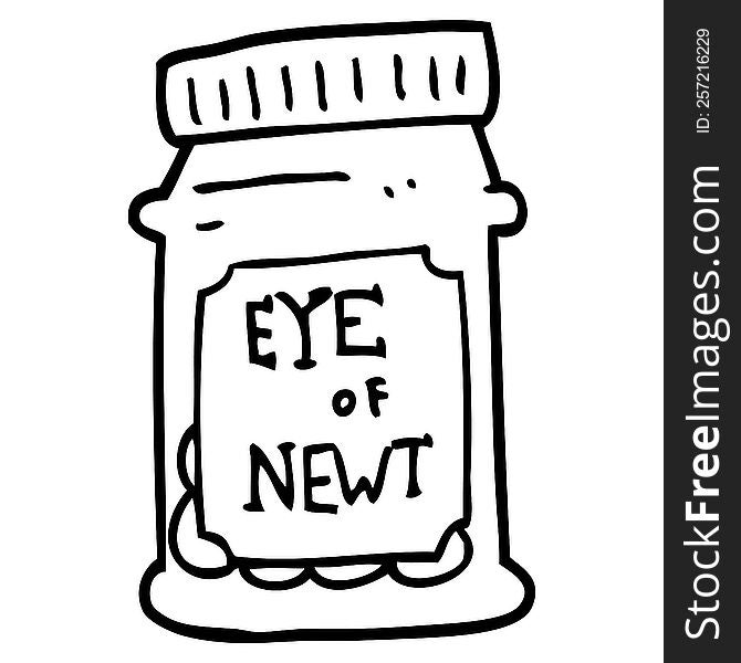 Line Drawing Cartoon Eye Of Newt Bottle