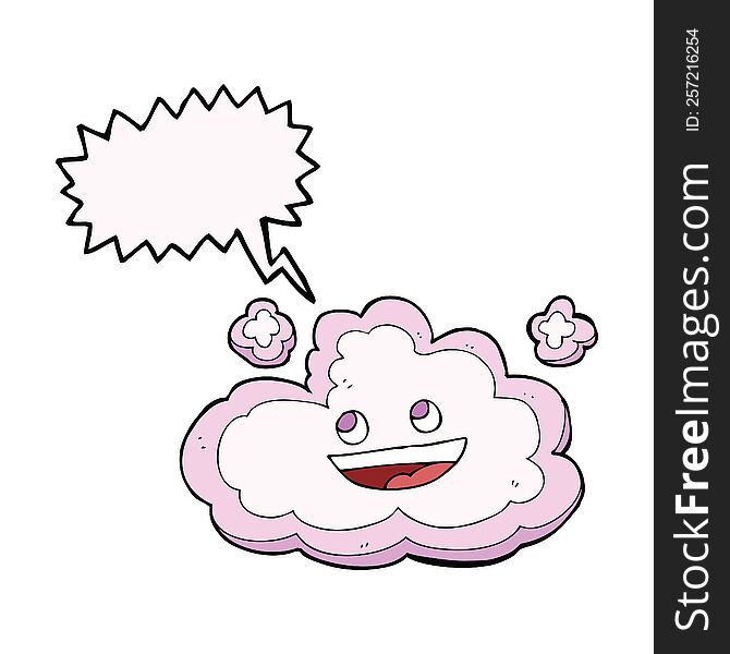 Cartoon Decorative Cloud With Speech Bubble