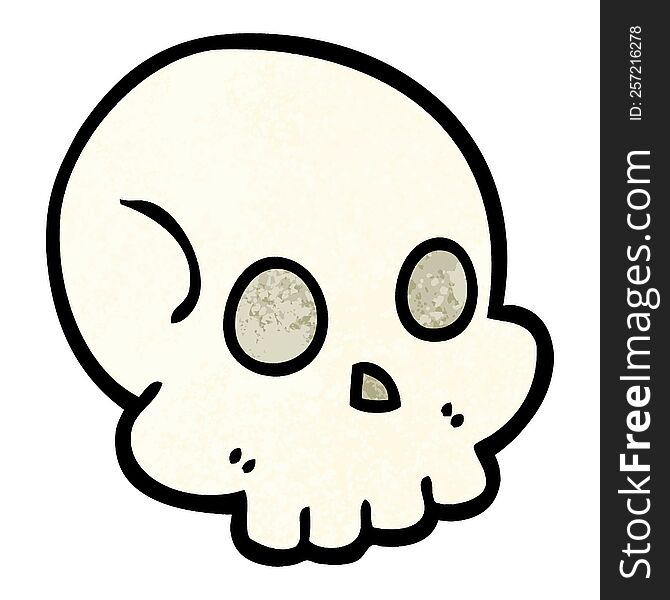 Hand Drawn Doodle Style Cartoon Skull