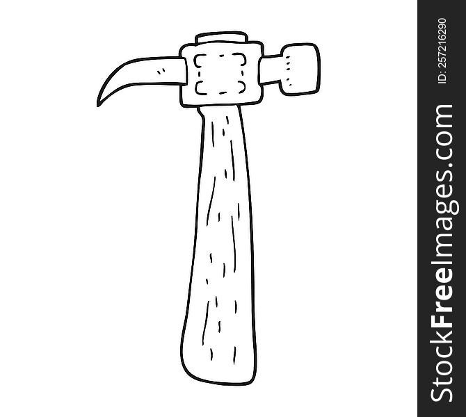 Black And White Cartoon Hammer