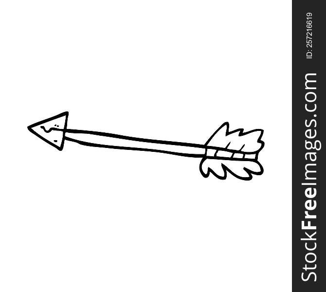 line drawing cartoon long arrow