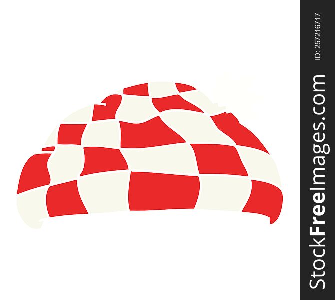 flat color illustration of checked hat. flat color illustration of checked hat