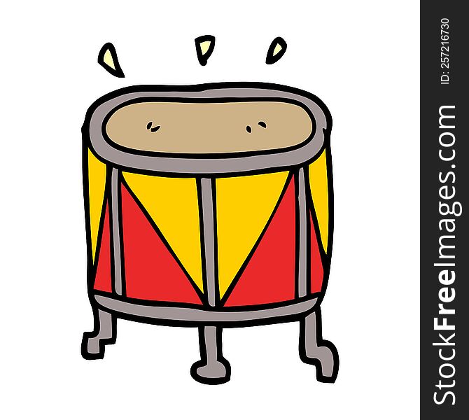 Cartoon Doodle Drum On Stand