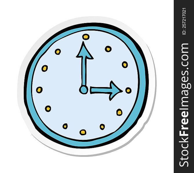 sticker of a cartoon clock symbol