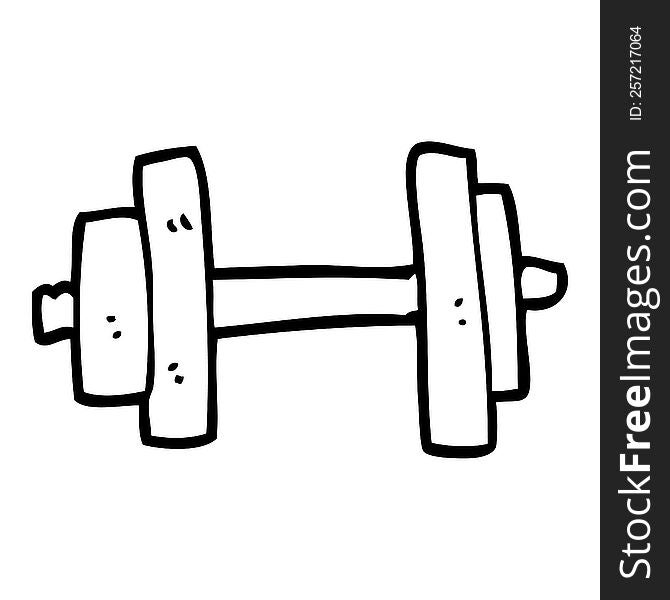 line drawing cartoon gym weights
