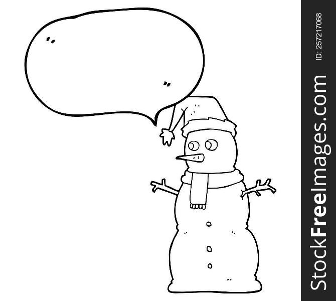 Speech Bubble Cartoon Snowman