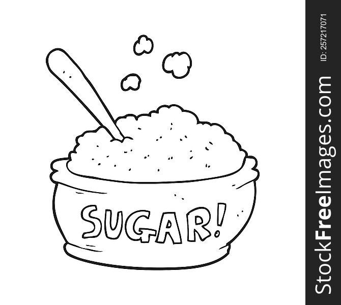 Black And White Cartoon Sugar Bowl