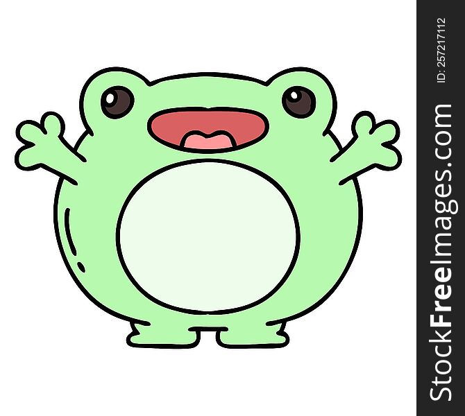 cartoon of a cute happy frog
