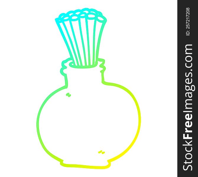 cold gradient line drawing of a cartoon jar of sticks