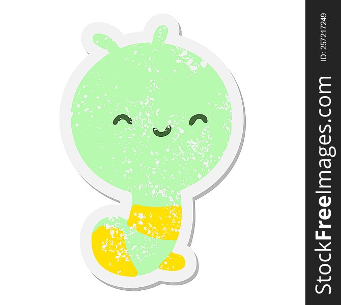 Caterpillar Grunge Sticker