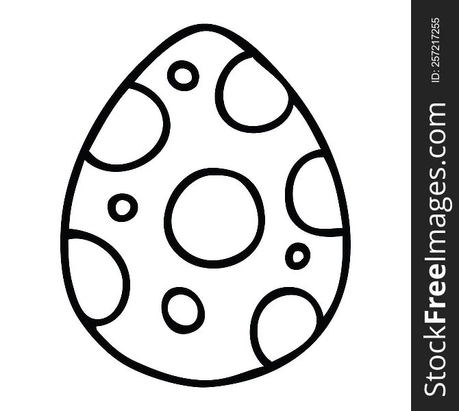 Quirky Line Drawing Cartoon Easter Egg