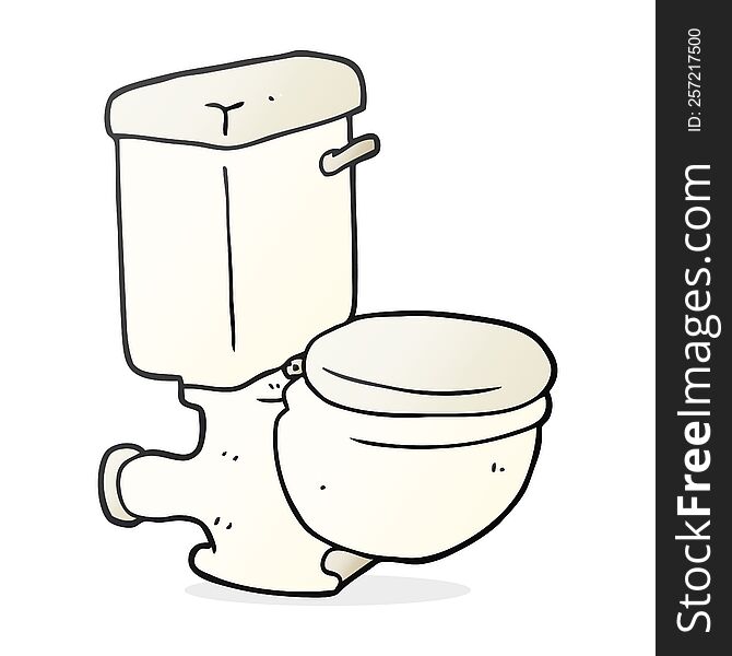 freehand drawn cartoon toilet