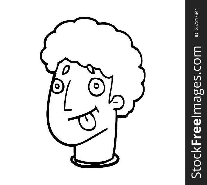 Line Drawing Cartoon Funny Male Face